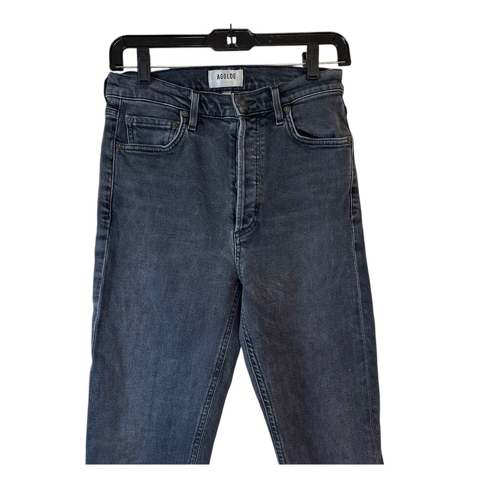 AGOLDE Nico High Rise Skinny Jeans with Stretch in Washed Black/Gray sz 27 - Picture 2 of 9